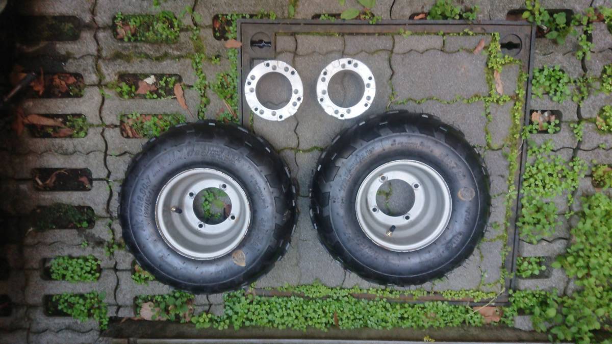 大特価!!美品☆ジャイロx ホイール&スペーサーSET☆ ジャイロX 使用してました スペーサ タイヤのセット 東京中央区から