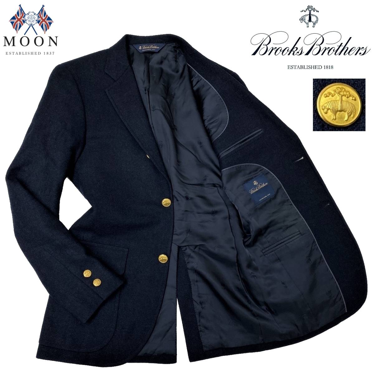 レディース 極美品☆BROOKS BROTHERS テーラードジャケット MOON 金ボタン