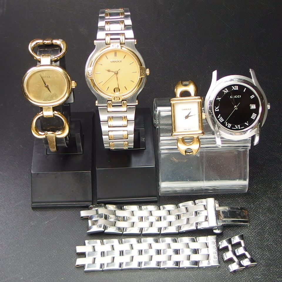 ジャンク GUCCI 4本組】グッチ QZ 5500M 1800L 9000M 1600 SS GP