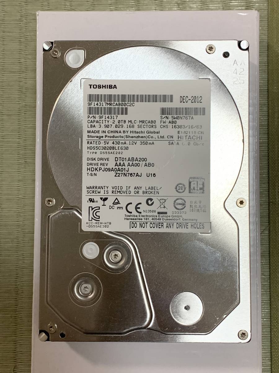 【中古】TOSHIBA DT01ABA200 [3.5インチ 2TB SATA600 5700rpm]_1