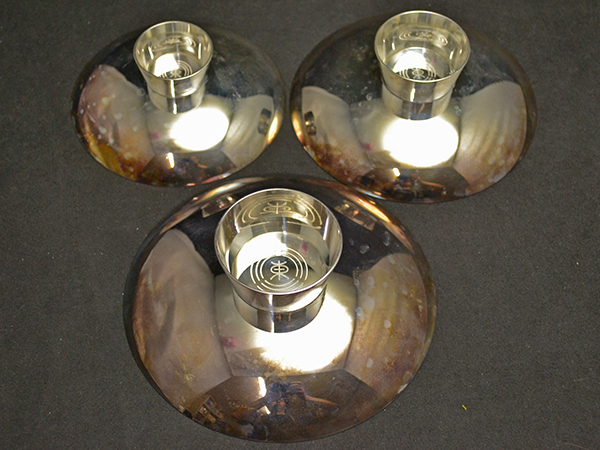 【JA】銀盃 三ツ組揃 刻印 東 蓋に一鶴斎造 と有り383g_3