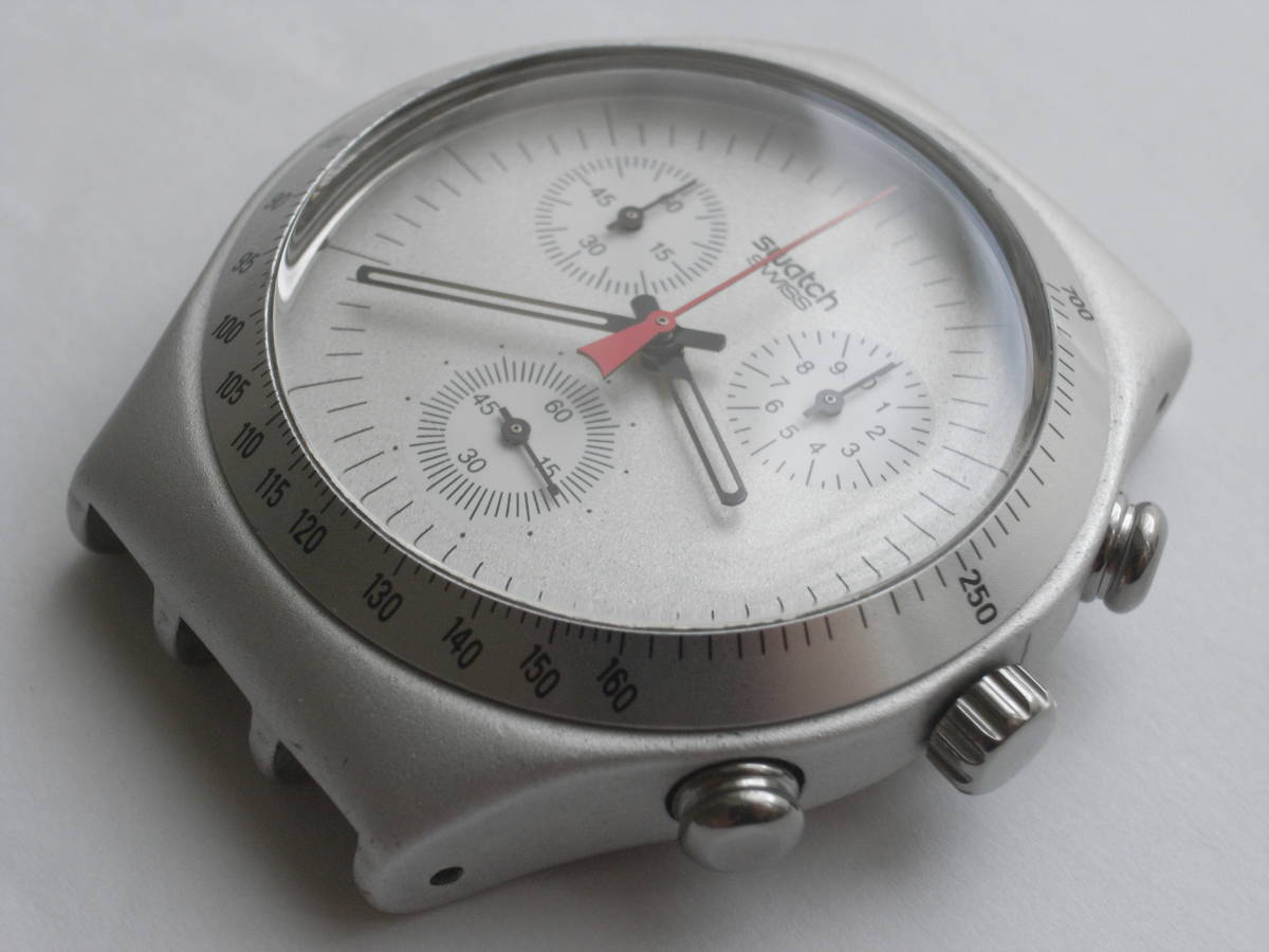良品 電池交換済稼働中 特大アイロニークロノ スウォッチ Swatch 2007 