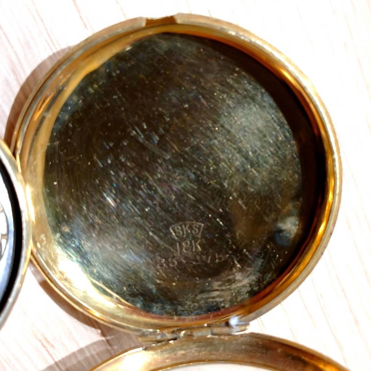 稼働中】K18 懐中時計 TAVANNES WATCH Co レトロ 手巻時計 貴金属 