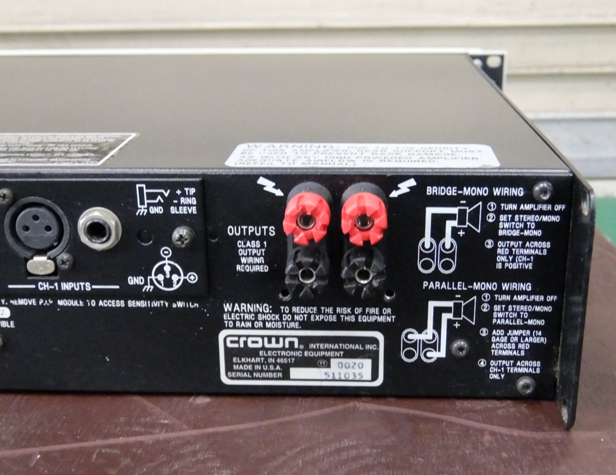 crown/Amcron Macro-Tech MA-2402 パワーアンプ (電源プラグ丸端変更