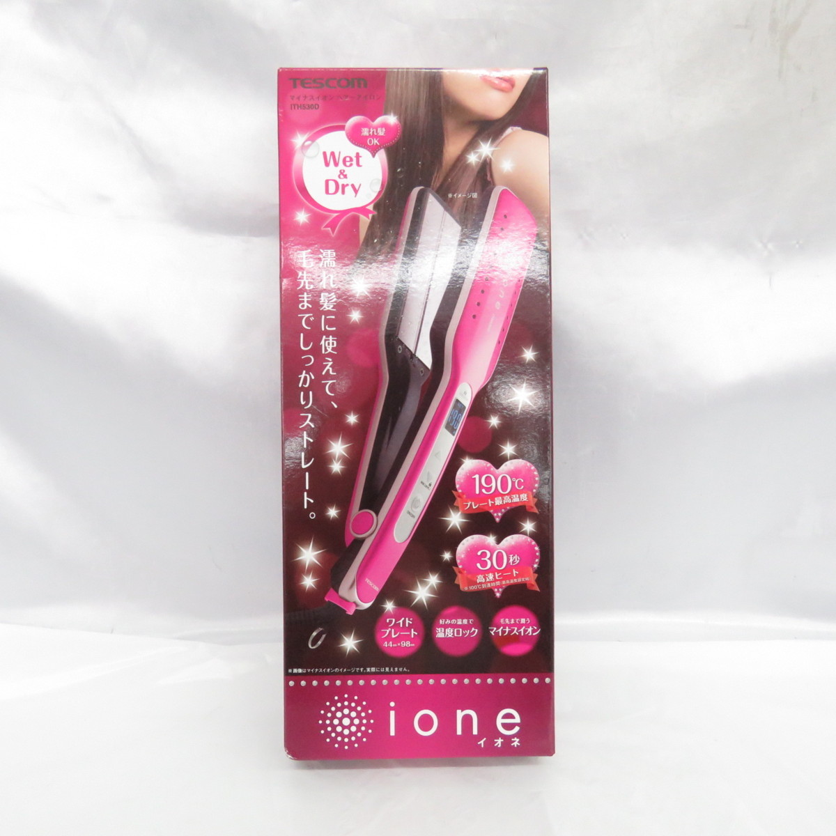TESCOM テスコム WET&DRYワイドプレート マイナスイオンヘアーアイロン 
