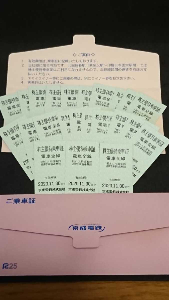京成電鉄 株主優待乗車証23枚セット 普通郵便送料無料 回数券タイプ