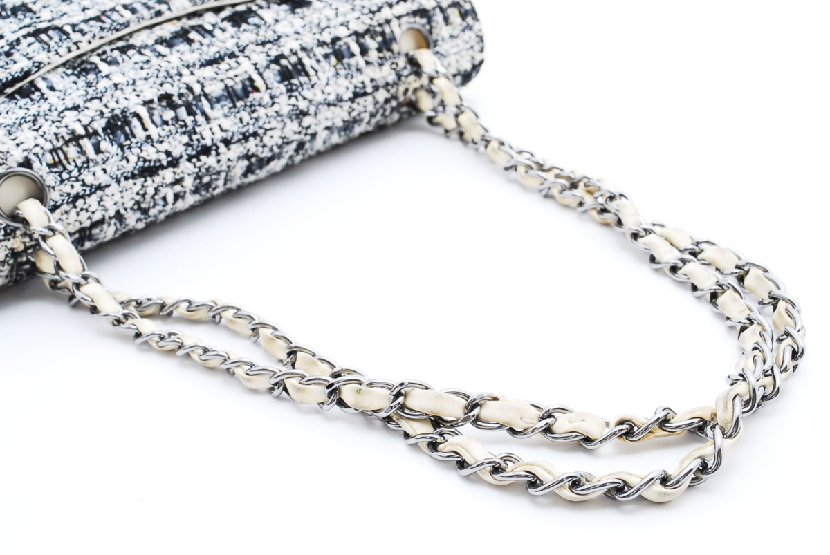 1円スタート 美品 シャネル CHANEL ツイードダブルフラップマトラッセ 