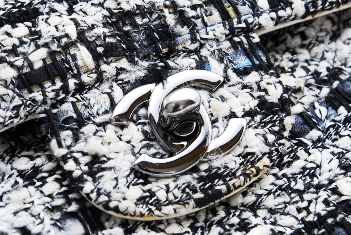 1円スタート 美品 シャネル CHANEL ツイードダブルフラップマトラッセ 