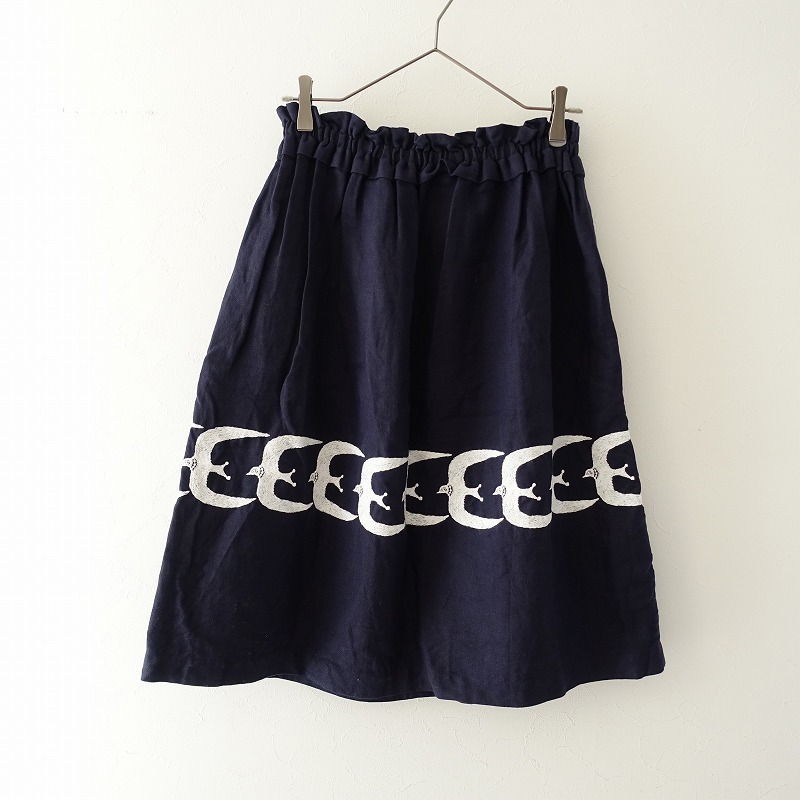 【人気SALE，高品質】 ミナペルホネンランドリー mina perhonen laundry go スカート 38麻綿ダークネイビー濃紺刺繍レディースmina0820 70I02(ミナ ペルホネン)｜売買されたオークション情報、yahooの商品情報をアーカイブ公 ミナ ペルホネン