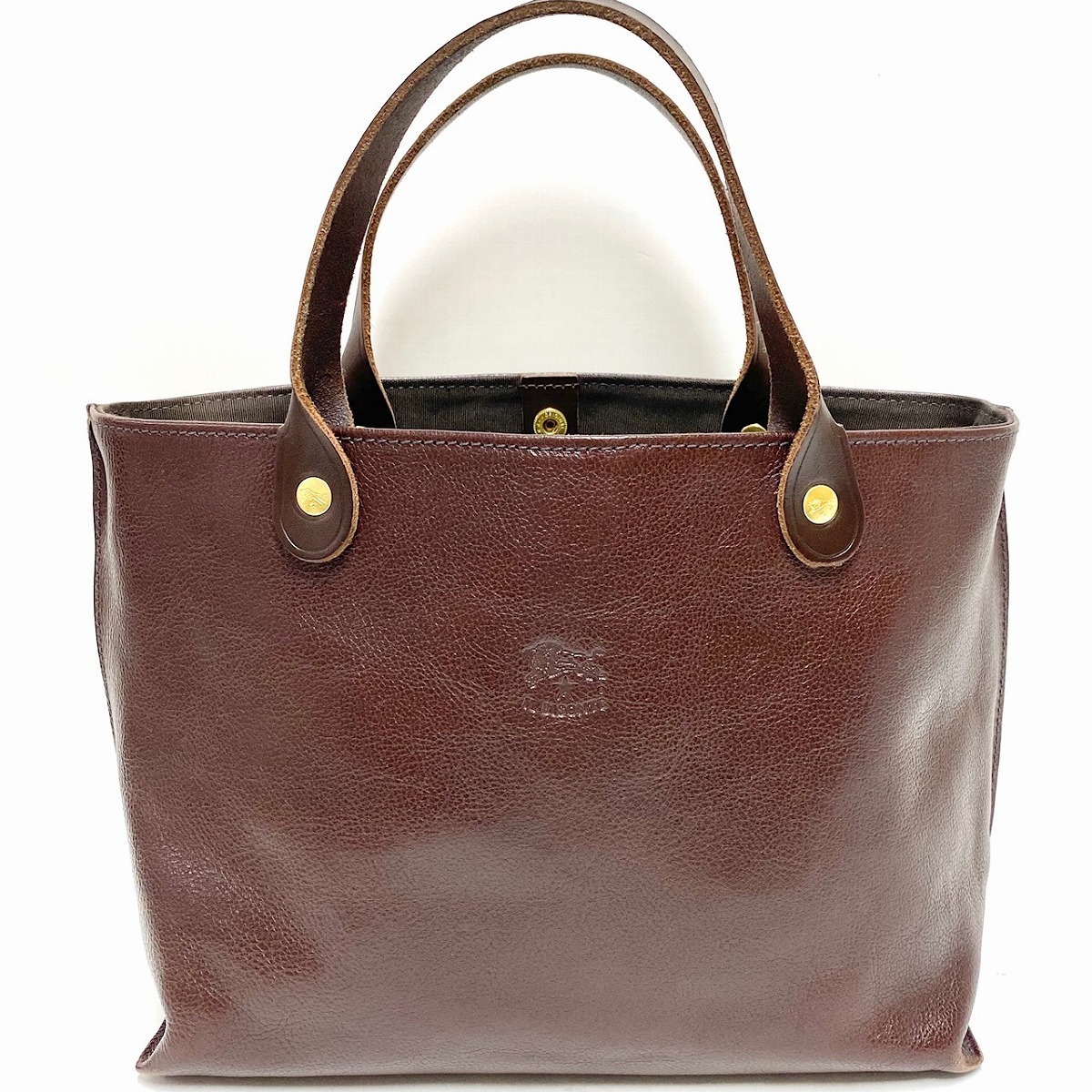 グッズ 販売 美品イルビゾンテ ショルダーバッグ シボ革 ブラウン 