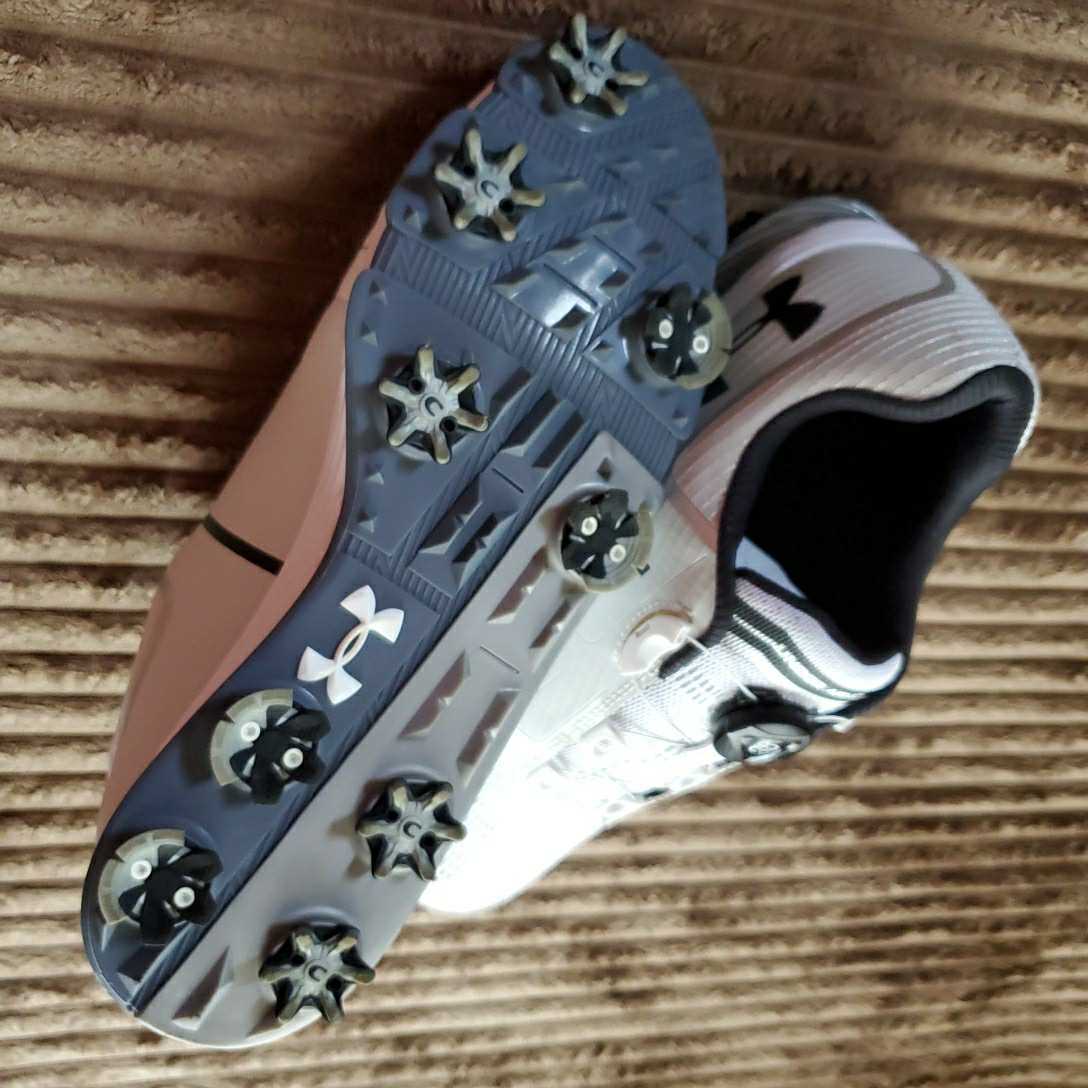アンダーアーマー ゴルフシューズ 27cm UNDER DRIVE ARMOUR 新品未使用 メンズ ホワイト PRO - プロ UAドライブ アンダーアーマー公式 ブルー スパイクレス（ゴルフ