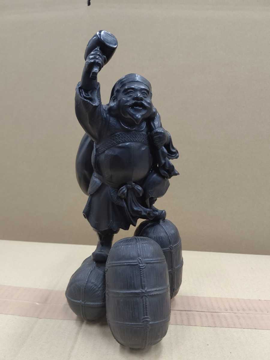 鋳製 大黒天 中古 定番人気，送料無料】 鋳物 大黒天 高さ26cm幅11cm