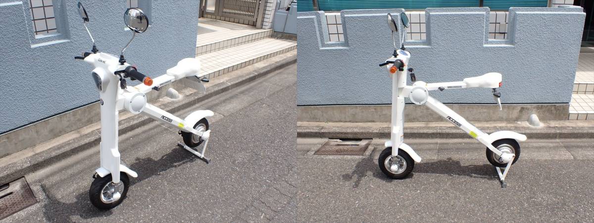 公道も走れる！コンパクトな折りたたみ式電動バイク「Cute-mL 折り畳み 