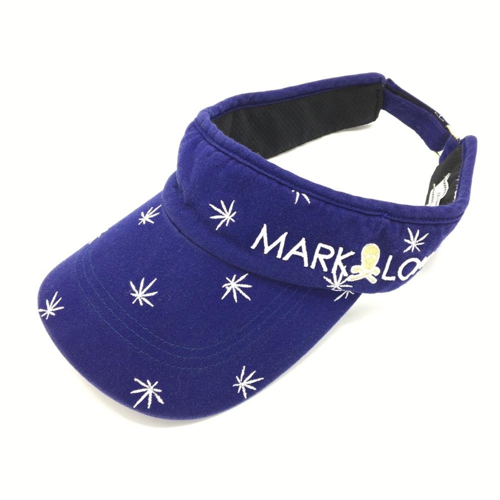 MARK&LONA サンバイザー スカルロゴ 総柄 野党 【美品】MARK＆LONA マークアンドロナ サンバイザー ダーク