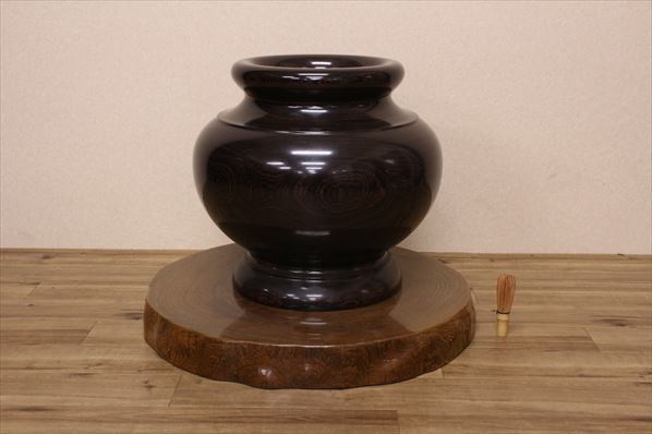 タガヤサン 飾り壺 鉄刀木 ◇豪華逸品! 公式 花瓶 壺 金彩色絵 人気！