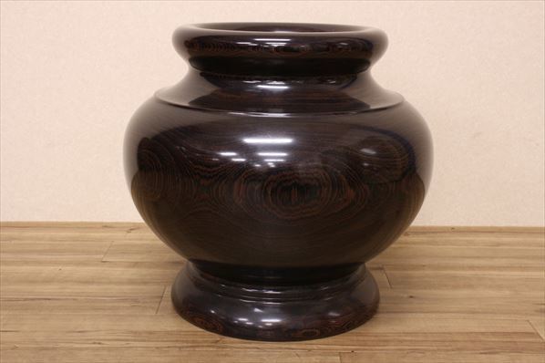 タガヤサン 飾り壺 鉄刀木 ◇豪華逸品! 公式 花瓶 壺 金彩色絵 人気！