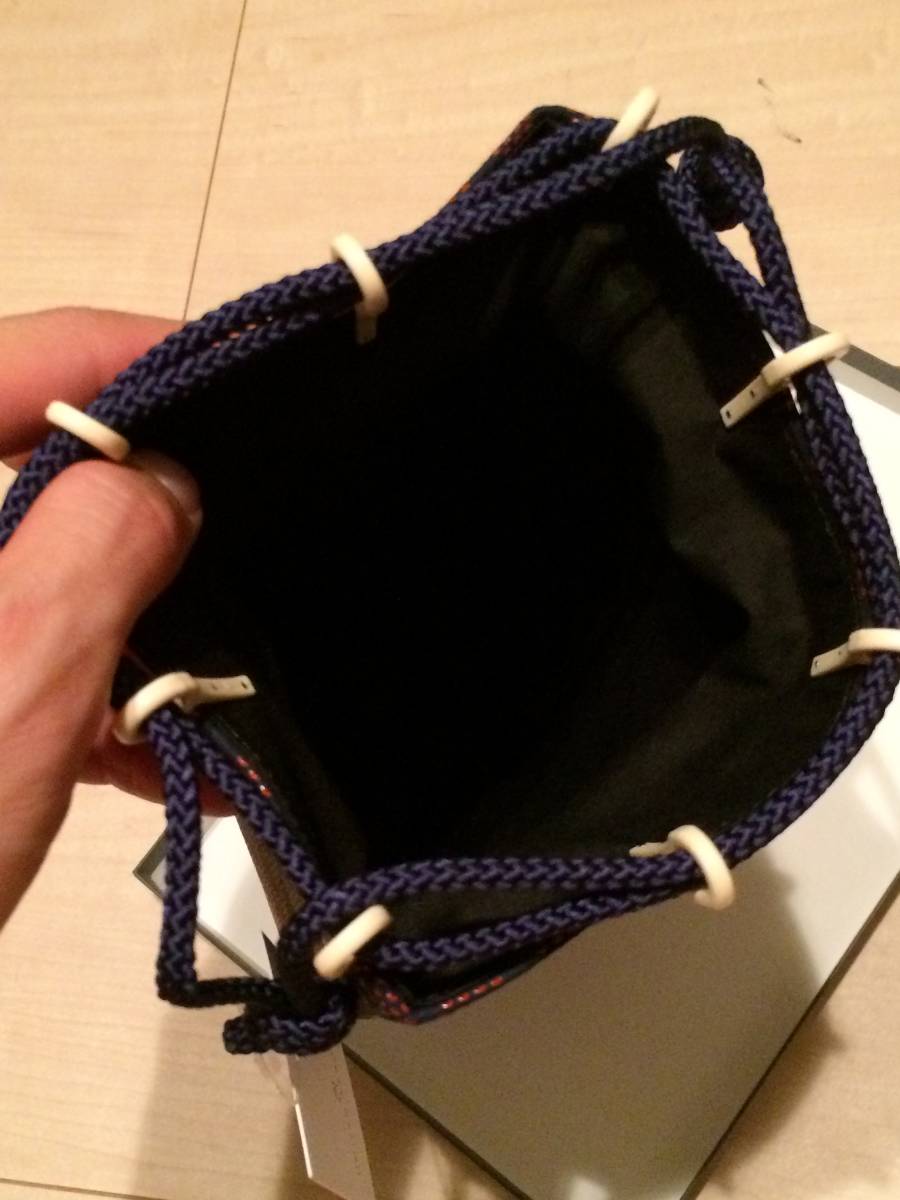 合切袋 印傳屋 INDEN-YA 巾着 マチ付 新品 鹿革 印伝 インデンヤ 印伝