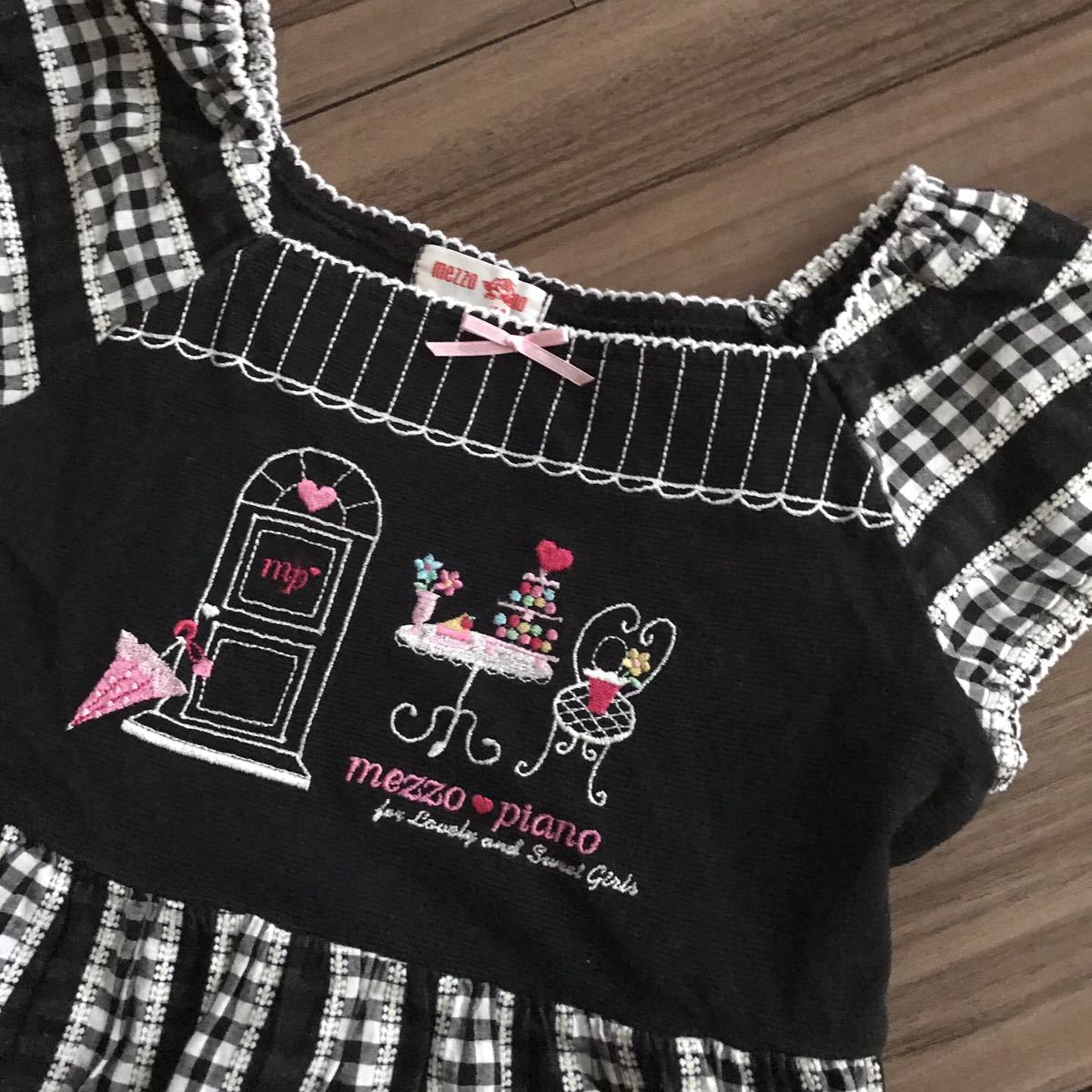 メゾピアノ Mezzo Piano 可愛いサマーワンピース1 黒 チェック柄 ワンピース ミニ 売買されたオークション情報 Yahooの商品情報をアーカイブ公開 オークファン Aucfan Com