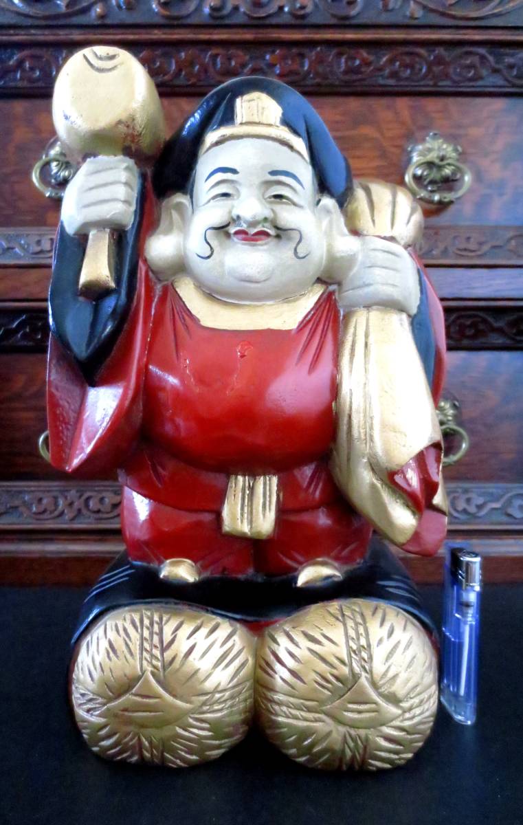【修縁堂】30CM大きいサイズ 三面 塗り絵です 大黒天 古美術品 三面 大黒天 修縁堂30CM大きいサイズ 塗り絵です 古美術品 七福神 枕