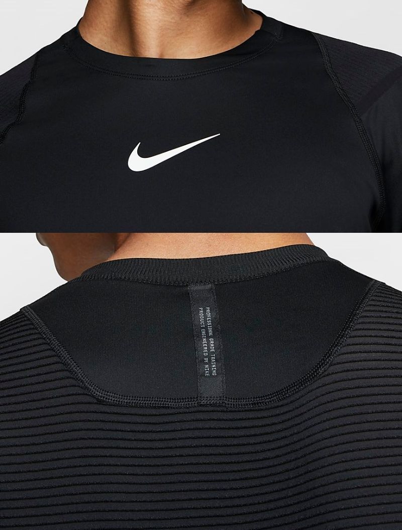 ナイキ NIKE ロングスリーブ JP ロングスリーブ(ブラック) Women\u0027s XL NIKE PRO LS クルー トレーニング トップ 定価8800円 検 ツルサラ素材 ストレッチ 長袖 Tシャツ ランニング ロンティ ブラック 黒