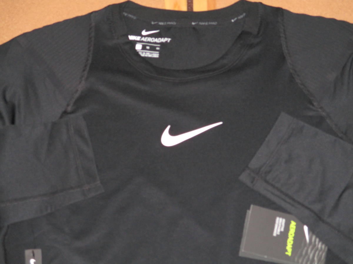 ナイキ NIKE ロングスリーブ JP ロングスリーブ(ブラック) Women\u0027s XL NIKE PRO LS クルー トレーニング トップ 定価8800円 検 ツルサラ素材 ストレッチ 長袖 Tシャツ ランニング ロンティ ブラック 黒