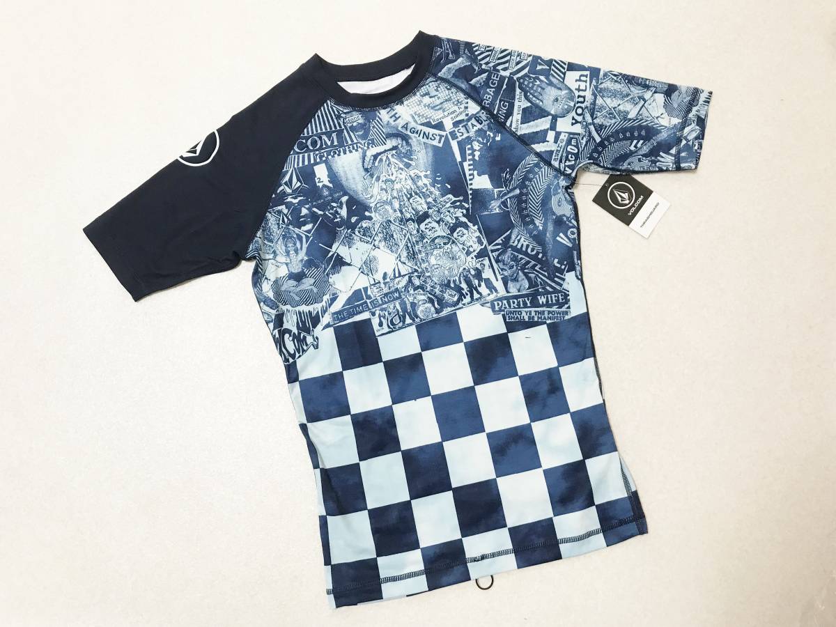 メンズ水着 Lサイズ：ボルコム VOLCOM UPF30+ サラリ半袖ラッシュガード水着 デザインプリント 水着シャツ/アイスブルー(Lサイズ)｜売買されたオークション情報、yahooの商品情報をアーカイブ公 ラッシュガード