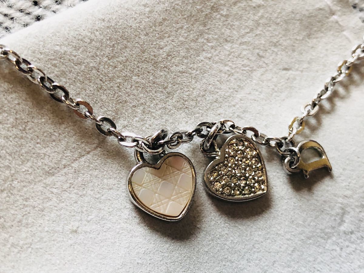 極美品 Christian Dior ネックレス ラインストーン ロゴ 蝶 正規品美品 