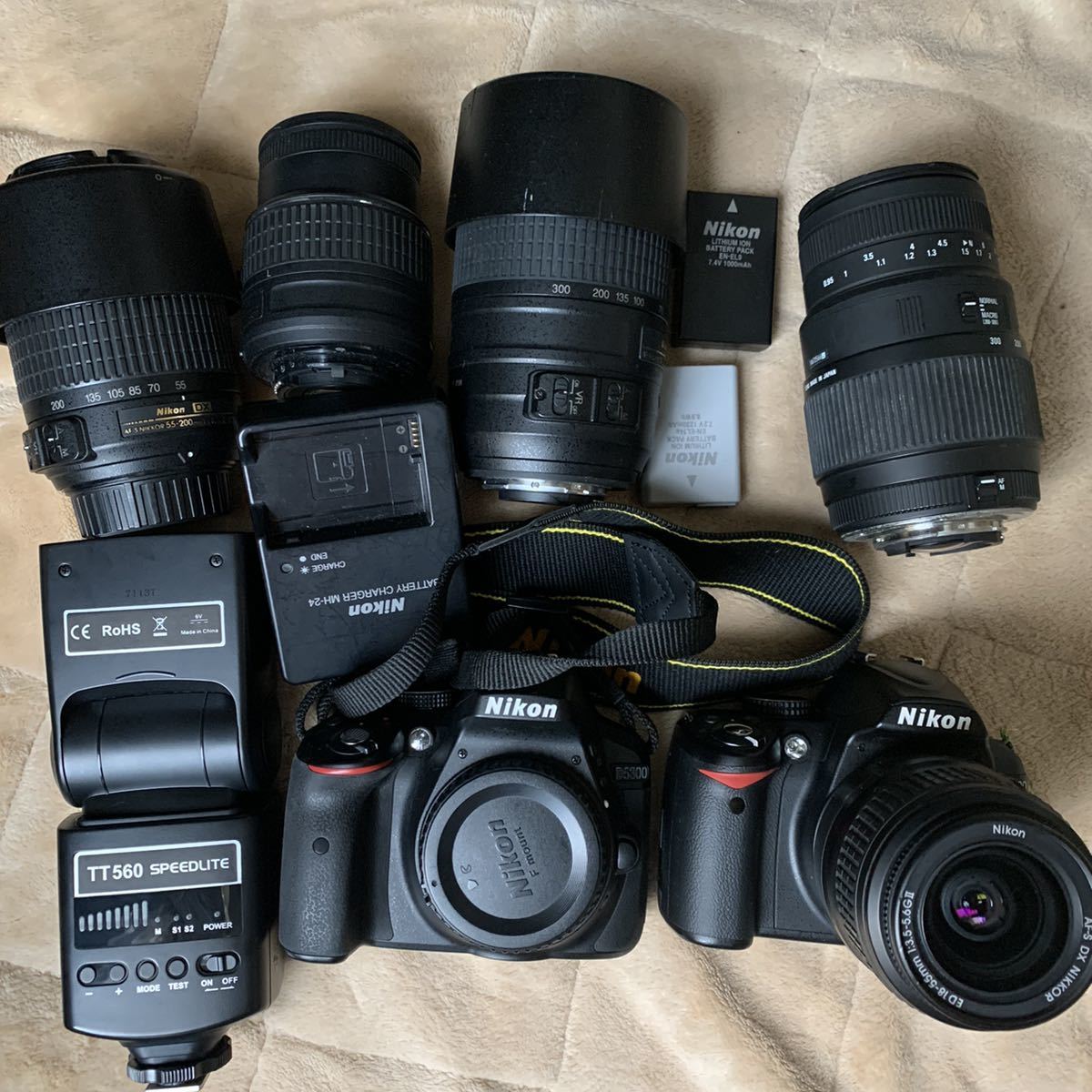 Nikon ニコン 一眼レフ d5300 d3000 レンズ ストロボセット SIGMA 