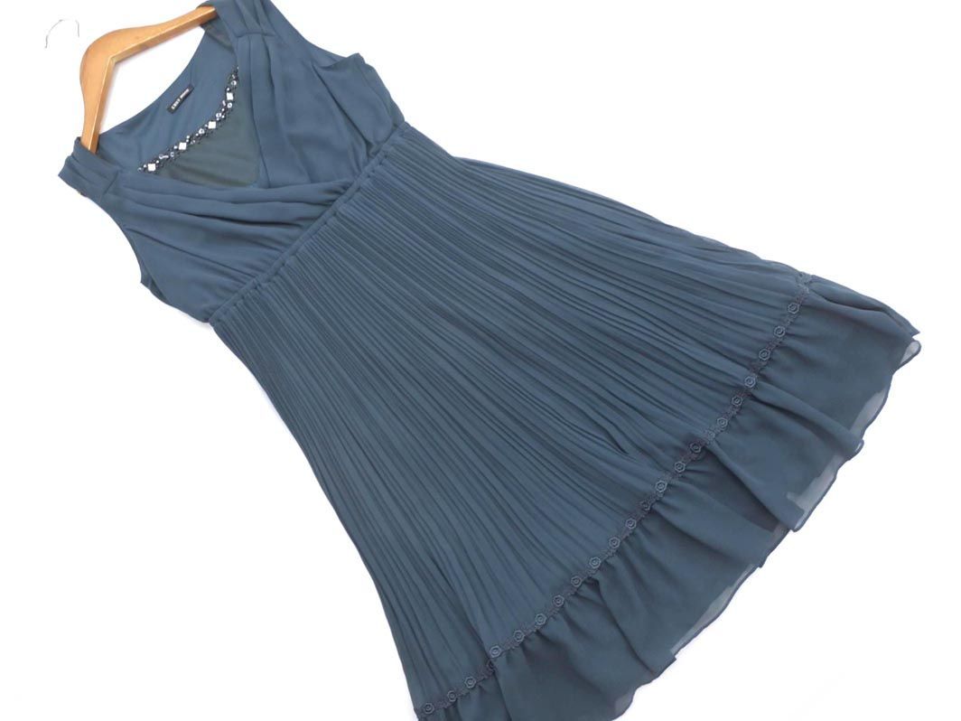 レストローズ シフォン プリーツ 結婚式二次会 ドレス ワンピース Size2 緑 Agb7 ワンピース 売買されたオークション情報 Yahooの商品情報をアーカイブ公開 オークファン Aucfan Com