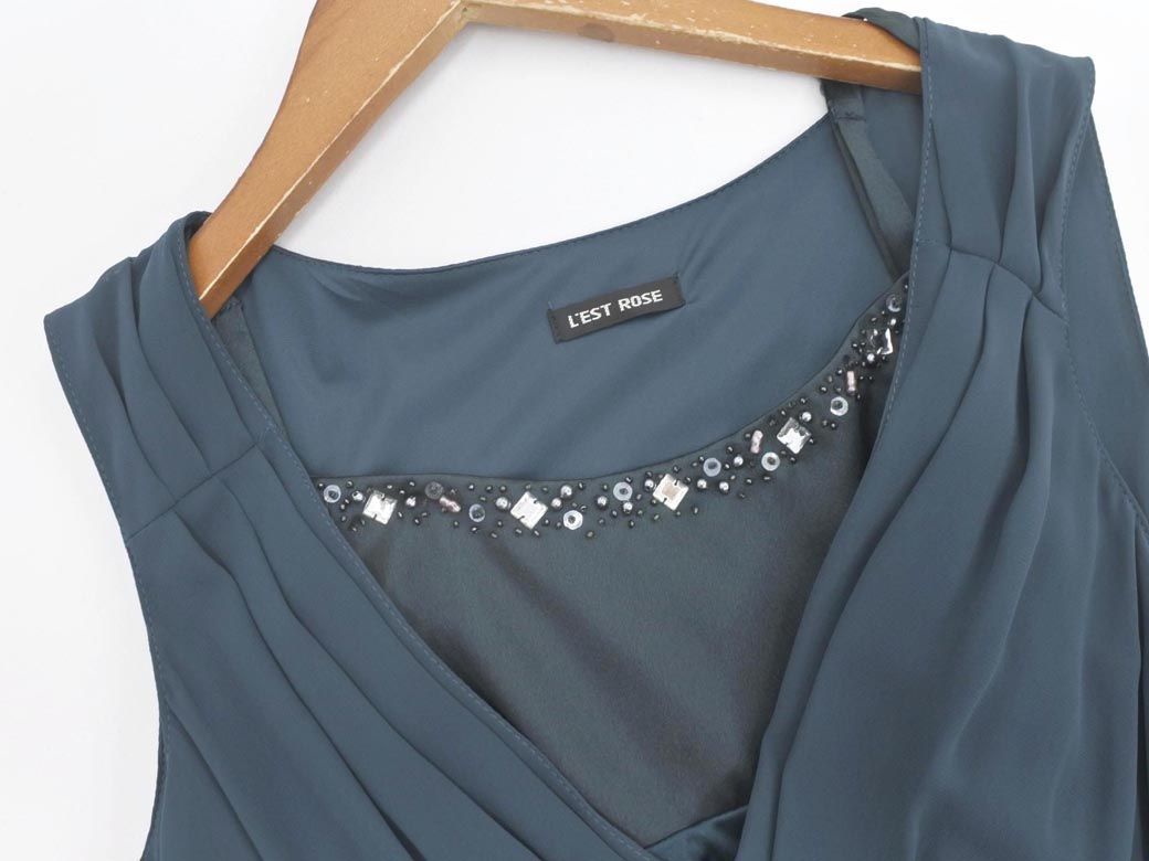 レストローズ シフォン プリーツ 結婚式二次会 ドレス ワンピース Size2 緑 Agb7 ワンピース 売買されたオークション情報 Yahooの商品情報をアーカイブ公開 オークファン Aucfan Com