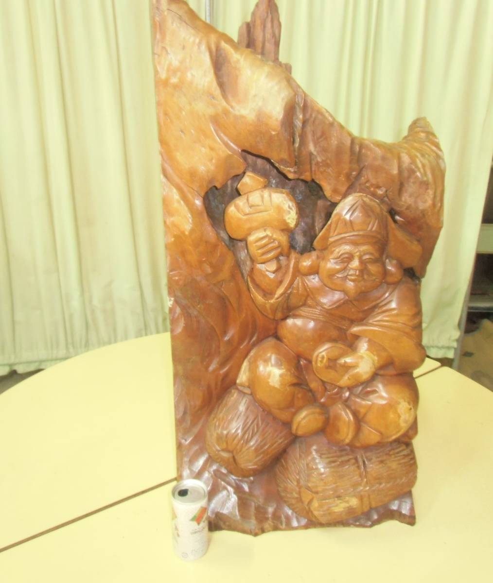 △モ-656 大黒様 木彫り 縁起物 古いお品 中古 ※寸法は画像下参照