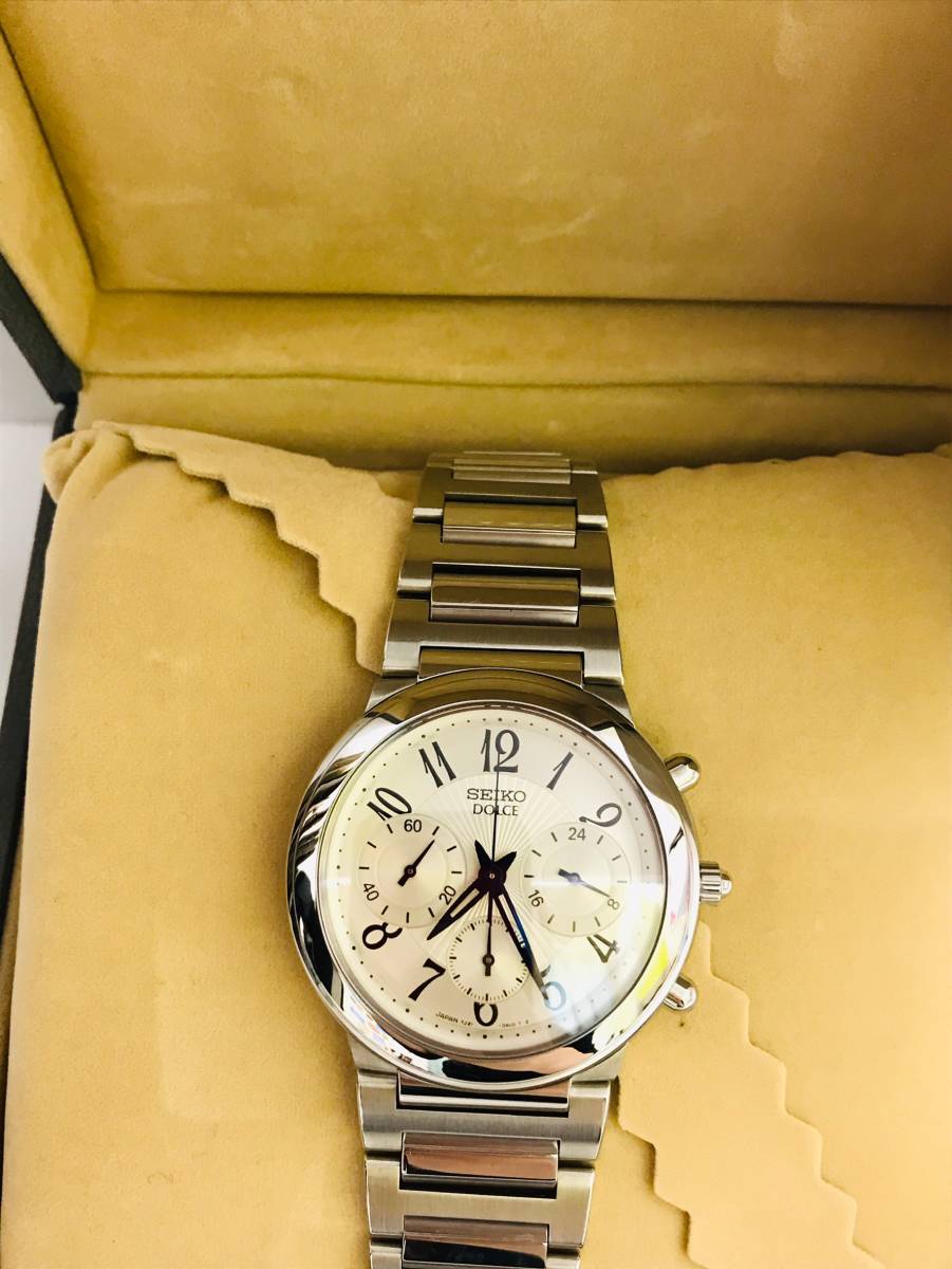 SEIKO/セイコー DOLCE ドルチェ 7T36-6A90 ムーンフェイズ クロノ 