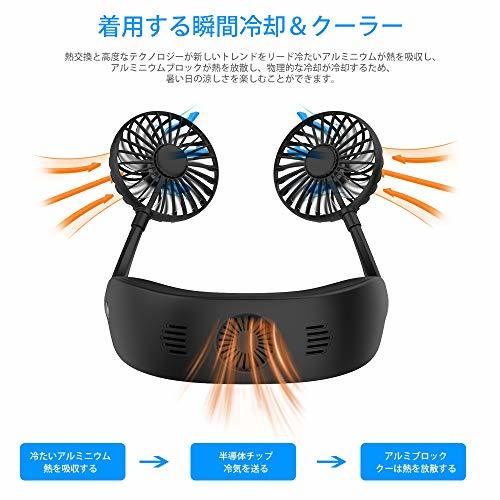 扇風機 ネッククーラー 軽量 2020年新型ミニ扇風機エアコンポータブル 