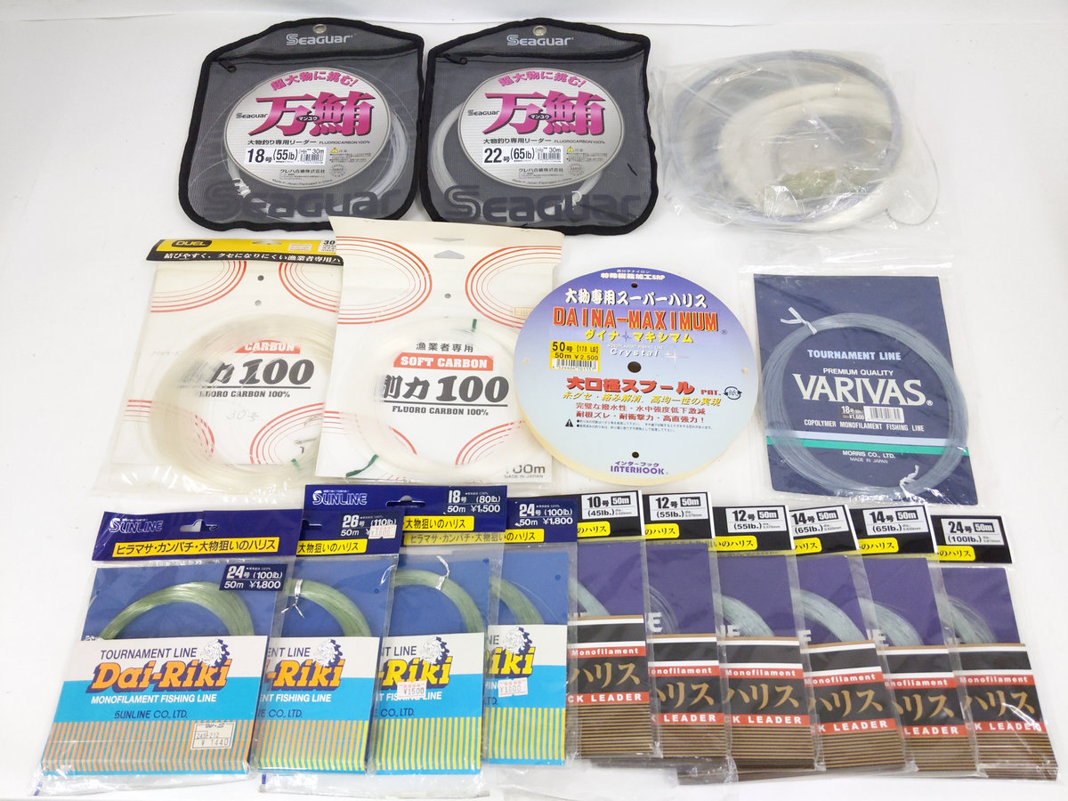 大人気，人気SALE サンライン 大物ハリス ダイリキ クレハ 万鮪 デュエル 剛力100 他 ハリス 10号 50号 など 16点 あり(ハリス)｜売買されたオークション情報、yahooの商品情報をアーカイブ公開 - オークファン ハリス