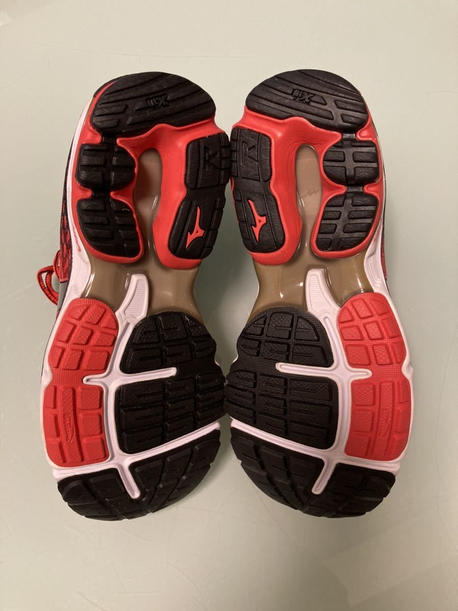 【送料無料】【新品未使用】ミズノMIZUNO ウェーブライダー ランニング ウォーキング シューズ 24.5cm オレンジ/ブラック　_2