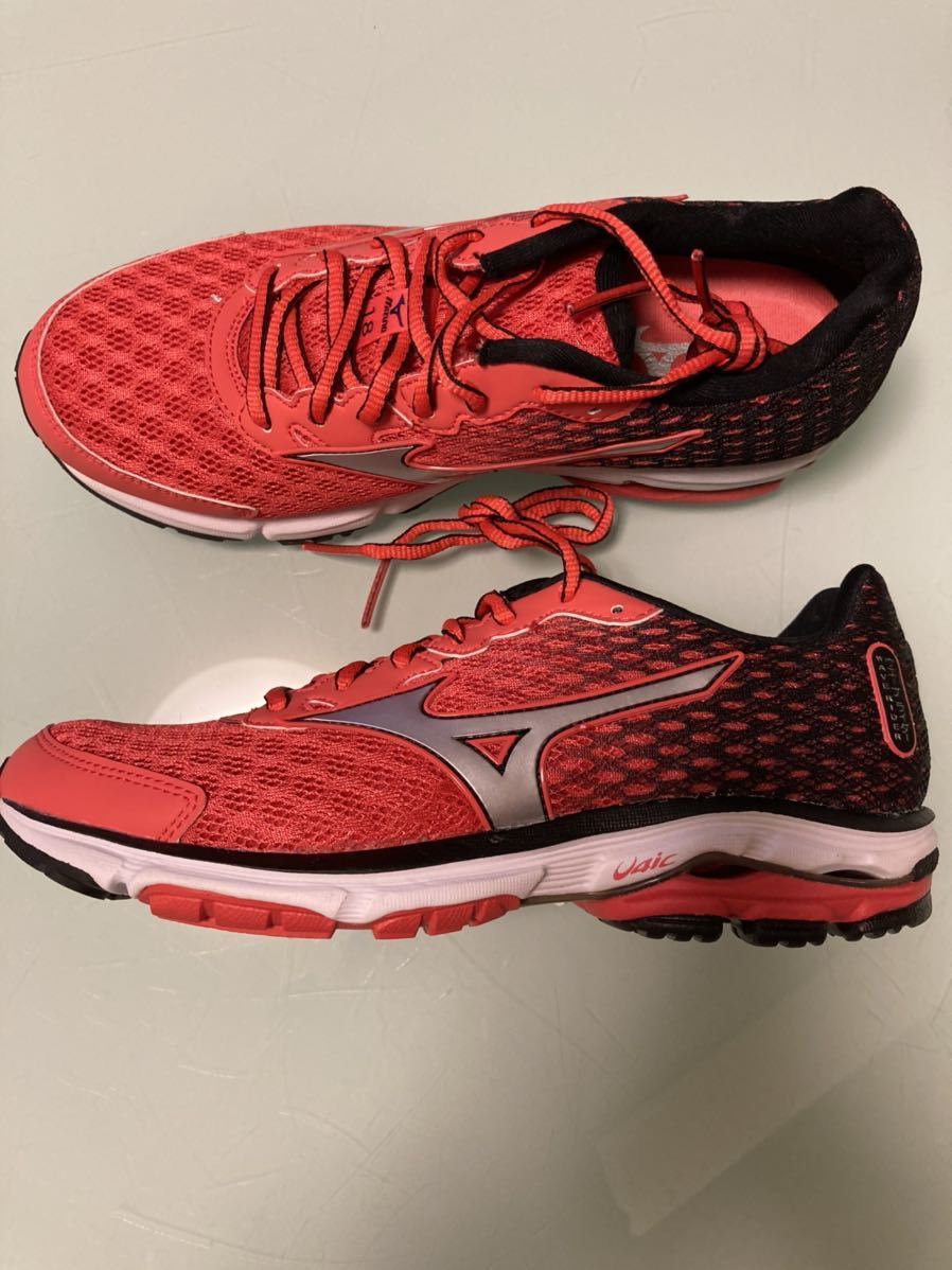 【送料無料】【新品未使用】ミズノMIZUNO ウェーブライダー ランニング ウォーキング シューズ 24.5cm オレンジ/ブラック　_3