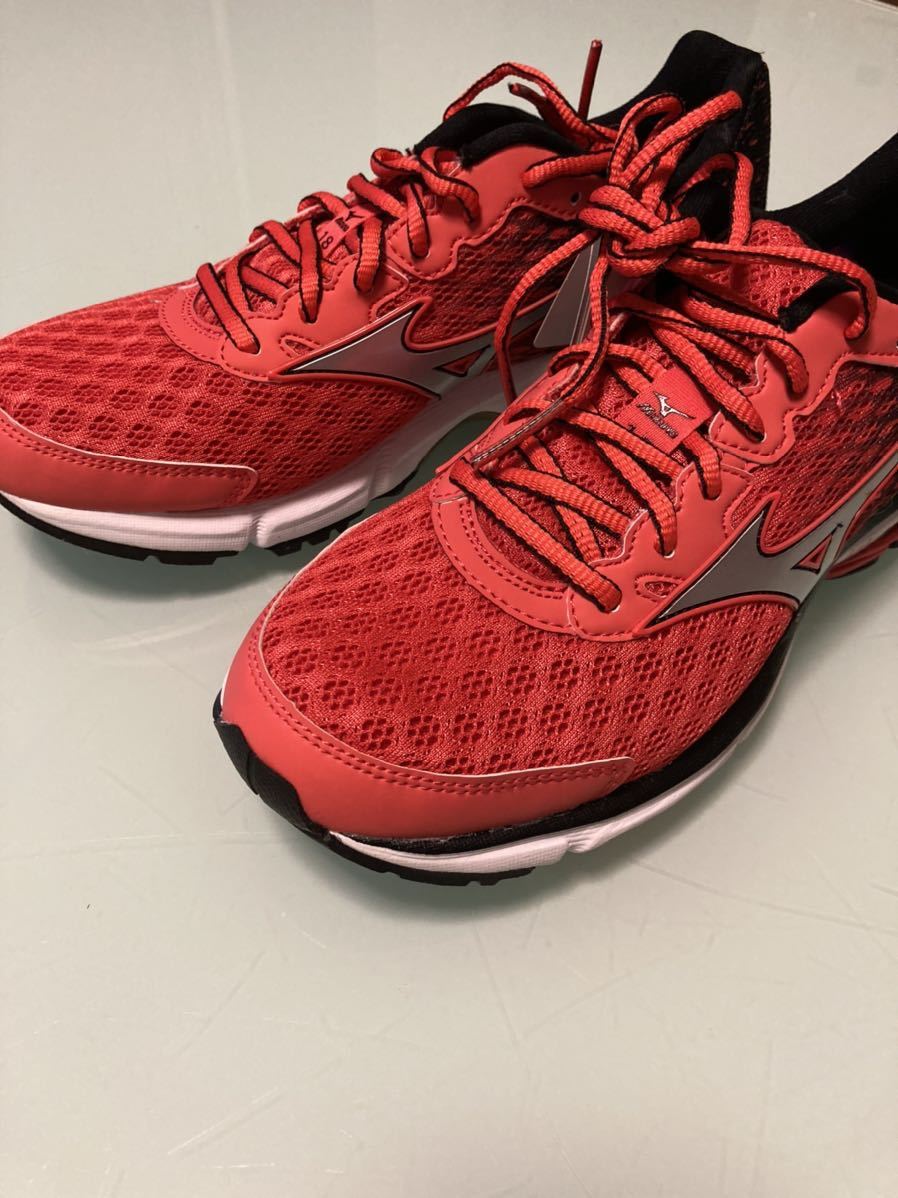 【送料無料】【新品未使用】ミズノMIZUNO ウェーブライダー ランニング ウォーキング シューズ 24.5cm オレンジ/ブラック　_4