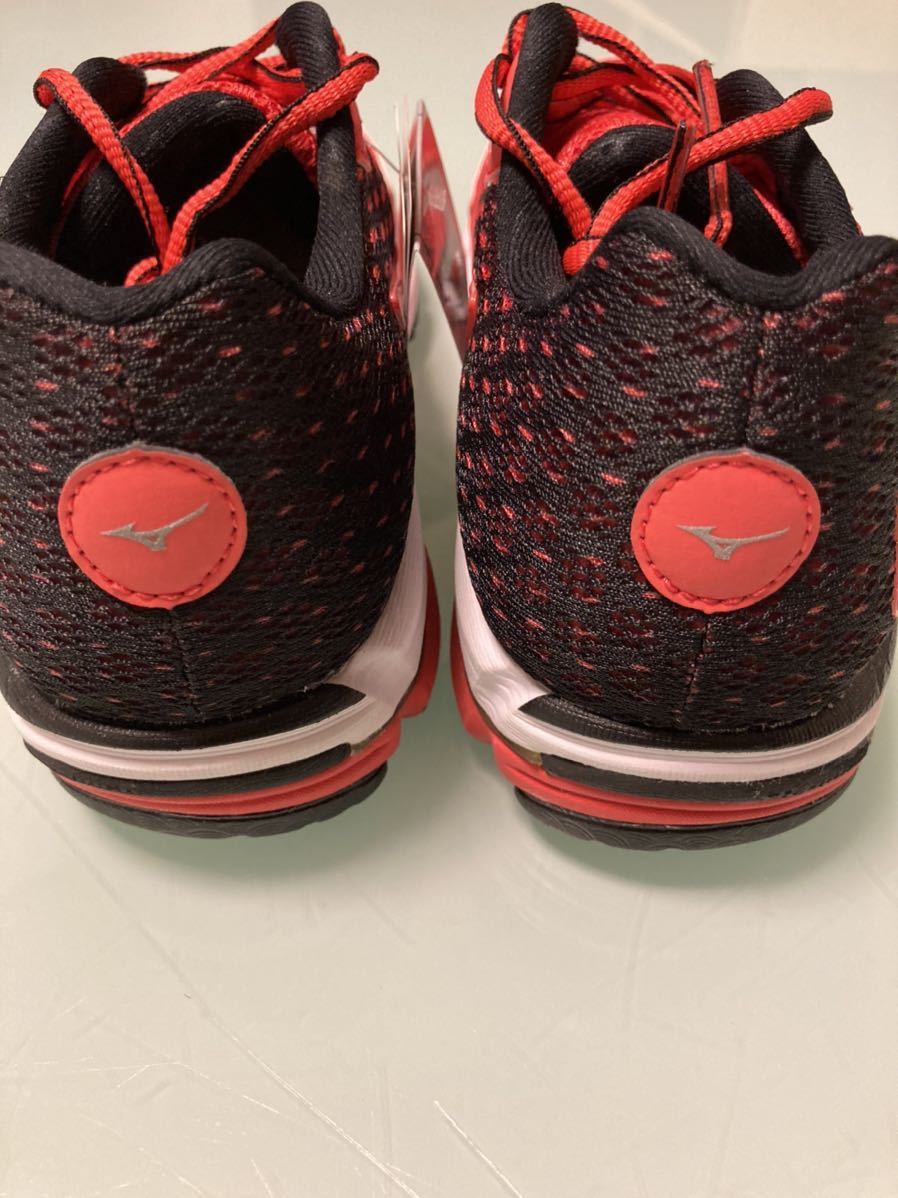 【送料無料】【新品未使用】ミズノMIZUNO ウェーブライダー ランニング ウォーキング シューズ 24.5cm オレンジ/ブラック　_5