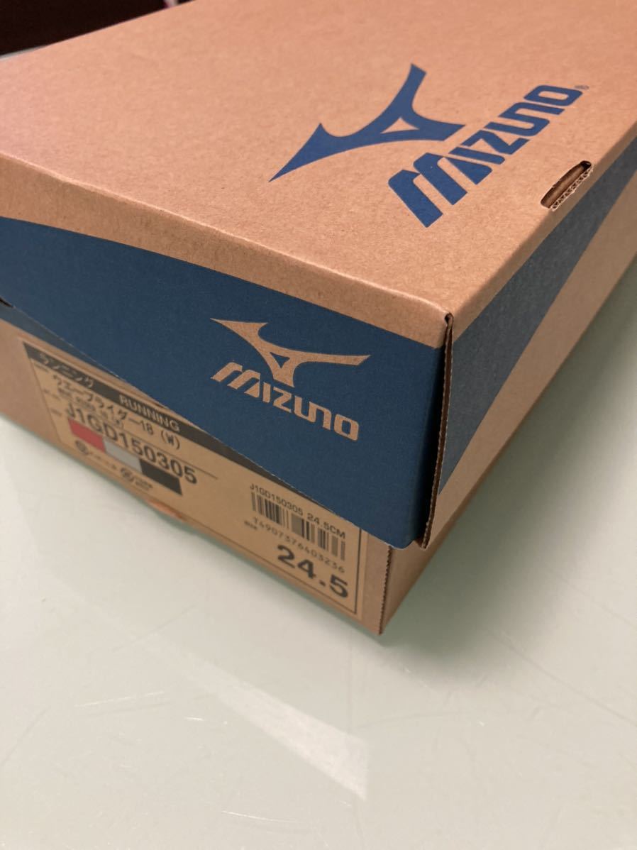 【送料無料】【新品未使用】ミズノMIZUNO ウェーブライダー ランニング ウォーキング シューズ 24.5cm オレンジ/ブラック　_7