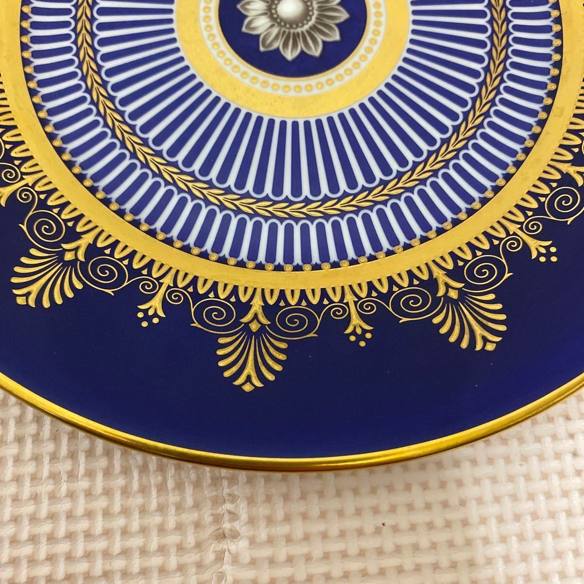 GN138 ウェッジウッド プレステージ アンセミオン ブルー プレート WEDGWOOD 美品 イングランド製 ANTHEMION blue_5