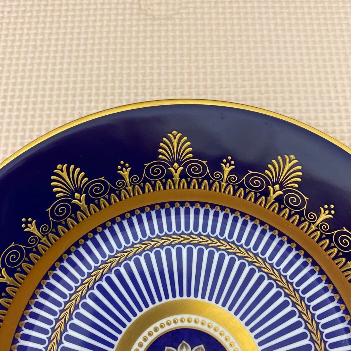 GN138 ウェッジウッド プレステージ アンセミオン ブルー プレート WEDGWOOD 美品 イングランド製 ANTHEMION blue_6
