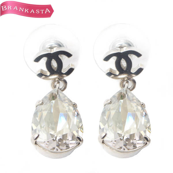 CHANEL シャネル　ティアドロップピアスシルバー両耳ココマーク 人気】☆CHANEL・シャネル☆ココマーク ティアドロップピアス