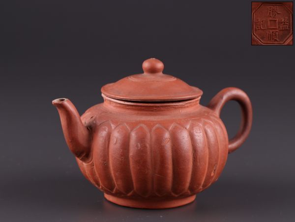 骨董 中国 明時代 大明崇禎年 紫砂壺 茶器 急須茶道具 煎茶 朱泥 唐物