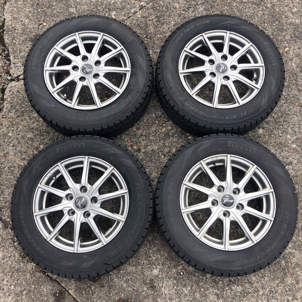 新作登場，正規品 溝あり良品 2018年製195/65R15 アルミ スタッドレスタイヤ付き4本セット(スタッドレスタイヤ)｜売買されたオークション情報、yahooの商品情報をアーカイブ公開 - オークファン 5穴