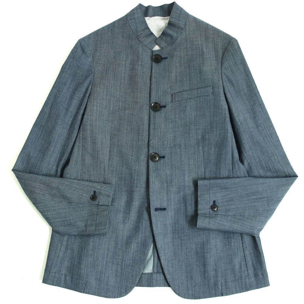 【新品，100%新品】 極 EMPORIO ARMANI エンポリオアルマーニ 黒タグ スタンドカラー コットンジャケット ブルー 46 正規品 メンズ(ジャケット、上着)｜売買されたオークション情報、yahooの商品情報をアーカイブ公 男性用