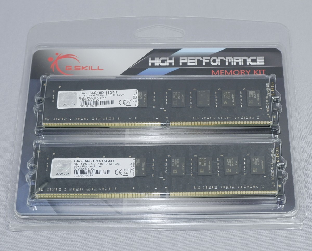 予約中！】 セール G.SKILL DDR4-2666 CL19 8GB×2枚 計16GB F4