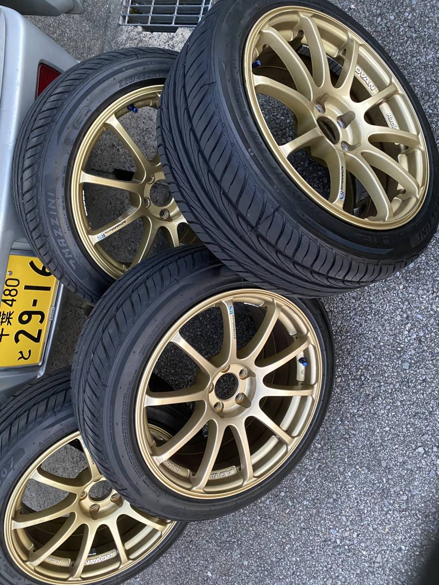 Advan racing rs ゴールド17インチ5H PCD100 8.5J +48 美品ほぼ新品