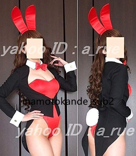 バニーガール用燕尾ジャケット フルセット*黒 コスプレ衣装＋髪飾り 全