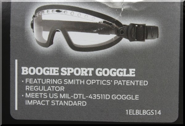 Optics Smith Boogie Sport Regulator Goggle - | Elite SOEP ゴーグル ) Gray ( Strap サバゲー装備