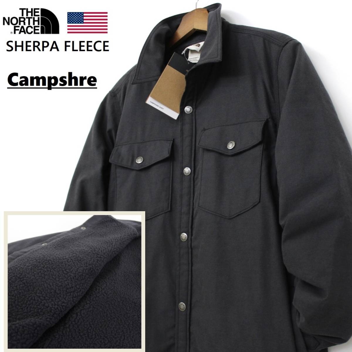  正規 ot3728M The North Face メンズM TNF BLACK 黒色 シェルパフリース ジャケット Campshire SHIRT 内側 毛並みのよいフリース(フリース)｜売買されたオークション情報、yahooの商品情報をアーカイブ公開 男性用